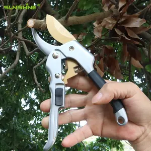SUNSHINE 8'' Secateur Strong Aluminum Handle With Non-slip Sfot PVC Grips Pruning Shears Scissor