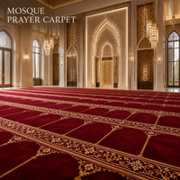 Tapis de prière en batik tropical à motifs de feuilles pour mosquée, sur mesure, en laine de 6 mm à 15 mm, pour le projet de Masjid en Malaisie
