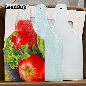 Papan pemotong kaca sublimasi Bening, papan potong bentuk bulat persegi panjang kosong untuk dapur - Product Image 4