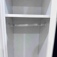 1. Armoire en acier noir, placard de rangement métallique autoportant avec serrure pour chambre à coucher, dortoir, maison 2.
