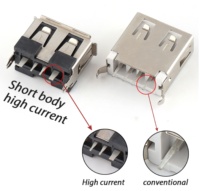 Conector USB Tipo A Hembra/Macho de 10.0/10.5/13.0/13.7/14.2/15.0/17.5/19.6/20.5mm, Pines de Carga Tipo A