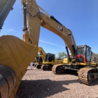 Excavatrice sur chenilles Caterpillar Cat374 d'occasion en excellent état, 73 tonnes, pompe moteur, godet de 5,0 m³, entièrement entretenue, grande excavatrice