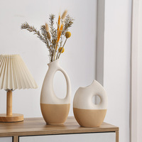 Maca Nordic Design Céramique Givré Vase Oblique Bouche Poisson Caractéristique Creative Fleur Conteneur pour La Décoration Intérieure Matt Glaze En Gros