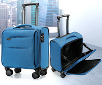 WETRUST Haute Qualité Spinner 4 Roues Noir Doux 16 pouces Oxford Tissu Voyage Trolley Bagages Pilote Sac Cas avec TSA LOC