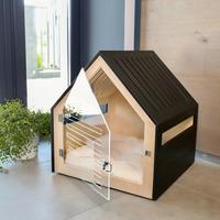 Maison pour animaux de compagnie en bois détachable, écologique, à fermeture par boutons, imprimée, de style moderne et luxueux, pour chats et petits chiens