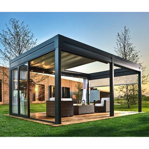<span class=keywords><strong>Pergola</strong></span> <span class=keywords><strong>bioclimatique</strong></span> en aluminium moderne pour l'extérieur, fabriquée par OEM, 3x3, 3x4, 4x4, 6x4, facile à assembler, imperméable, pour jardin et terrasse - Product Image 3