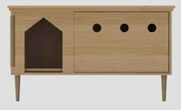 Modern Şık MDF Kedi Tuvaleti, Halat Dekorlu Çıkarılabilir Tırmalama Tahtası ile Ev Ofis Yatak Odası Oturma Odası Daire Villa için