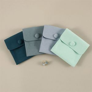 Nouvelle Pochette à Bijoux en Velours, Sac de Rangement en Velours pour Bijoux avec Bouton Pression - Product Image 3
