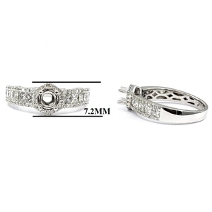 Bague de fiançailles semi-montée en or blanc massif 18 carats avec diamant véritable, design décontracté personnalisé, haute qualité, pour femme, idéale pour mariage et soirée, coupe brillante - Product Image 2