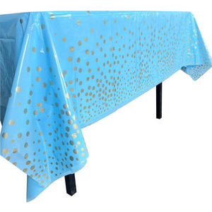 Bán buôn không thấm nước oilproof Vòng Dot hình chữ nhật nhựa bàn đám cưới Bìa bảng vải Khăn trải bàn - Product Image 6