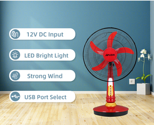 Ventilateur solaire avec batterie rechargeable, ventilateur de table, 12v, 16 pouces, mah - Product Image 1