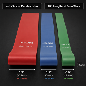 Juego de Bandas de Resistencia de Látex Natural JNOM Anti-Snap de Bajo Olor, Bandas Elásticas de 5 Niveles para Entrenamiento Seguro - Product Image 3