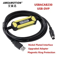 Cable USBACAB230 USB-DVP AMSAMOTION para Delta DVP EH ES EC EX SS DVP14SS211T DVP16-PLC, Cable de Programación y Descarga, PVC, Cable de Cobre, 2.5M
