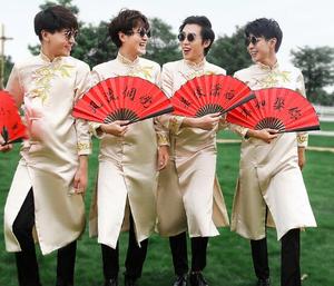 Vêtements traditionnels chinois Ecoparty pour hommes Cheongsams Hanfu Long manteau Robes Kung Fu taoïste uniforme Tang vestes <span class=keywords><strong>Costume</strong></span> - Product Image 2