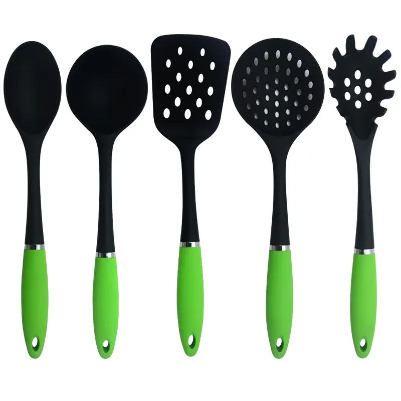 Conjunto de utensílios de cozinha, conjunto de 5 peças de nylon com alça tpr