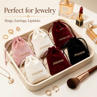 Petite pochette à cordon en velours avec logo personnalisé, pochette à bijoux personnalisée, petit sac à cordon pour montre, bague, boucles d'oreilles, collier