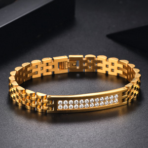 Korean Japanese Style Couple <b>Bracelets</b> for Men Women Casual Versatile Inlaid Rhinestone Fashion Minimalist Double Row Zircon Wat - Product Image 5