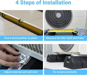 Support de <span class=keywords><strong>condenseur</strong></span> manuel en caoutchouc robuste pour systèmes de climatisation mini-split d'extérieur - Product Image 5