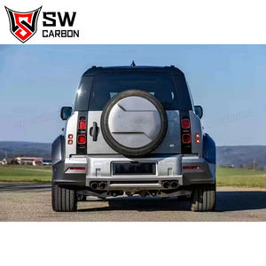 Kit de cuerpo ancho estilo <span class=keywords><strong>Defender</strong></span> LM para <span class=keywords><strong>Land</strong></span> <span class=keywords><strong>Rover</strong></span> <span class=keywords><strong>Defender</strong></span> 90 110 parachoques delantero rejilla capó faldones laterales guardabarros - Product Image 6