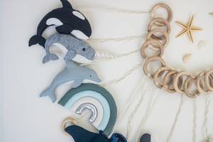Jouets de sport pour bébé, montessori, suspendu à la mer, <span class=keywords><strong>dauphin</strong></span>, tortue, orca, cheval de mer, narwal, océan nautique, <span class=keywords><strong>pépinière</strong></span>, fait à la main, en feutre - Product Image 6