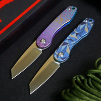 Couteau pliant mini EDC en alliage de titane M390 à prix d'usine, avec lame unie, outil multifonction de survie pour usage extérieur