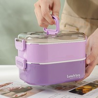 Offre spéciale Boîte à lunch pour enfants isolée à double couche Enfants 304 Boîte à lunch étanche en acier inoxydable de qualité alimentaire