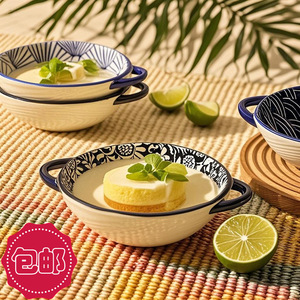 Premium anti-scalding double-eared soup <b>bowl</b>, free shipping, <b>large</b> capacity, underglaze painted, suitable for home use, - Product Image 5