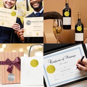 Sellos en relieve con borde dentado, pegatinas autoadhesivas, etiquetas para certificados, pegatinas <span class=keywords><strong>de</strong></span> lámina dorada para invitaciones <span class=keywords><strong>de</strong></span> boda - Product Image 6