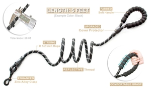 Correa Táctica de Nailon para Mascotas, Collar Resistente para Perros, Cinturón de Viaje para Exteriores con Asa de EVA, Suministros para Mascotas para Entrenamiento, Correr y Caminar de Cachorros - Product Image 4