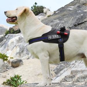 Besar harnes reflektif anjing pola padat tahan ledakan sadel multi-fungsi saku terbuat dari poliester tahan lama - Product Image 2