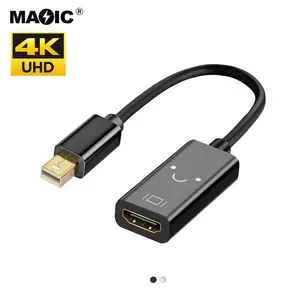 Porta de exibição para hdmi banhado a ouro 4k, adaptador dp para hdmi, conversor para macbook air superfície pro monitor e projetor