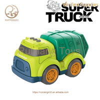 EPT Toys Camion poubelle à roue libre vert Unisex City Sanitation Series Fun Car Toy