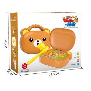 QS usine OEM Portable sac à main électrique à main dessin animé ours cochon tigre chien Animal Whack taupe jeu enfants jouet avec musique - Product Image 5