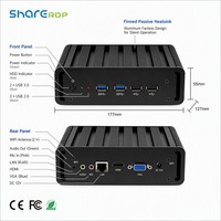 Sharerdp Factory Suministro al por Mayor MH Intel Core I5 10.ª Gen. 10210U HD VGA USB3.0 RS232 VESA Mount Mini PC Industrial Sin Ventilador