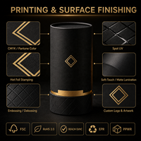Caja de Cartón Redonda de Lujo para Embalaje de Tubos de Papel Personalizados, con Impresión de Logotipo, para Perfumes, Cosméticos, Velas y Sets de Regalo