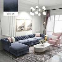 Modernes Chesterfield Ecksofa-Set für Wohnzimmer, Couch aus italienischem Leder, Sektionalsofa