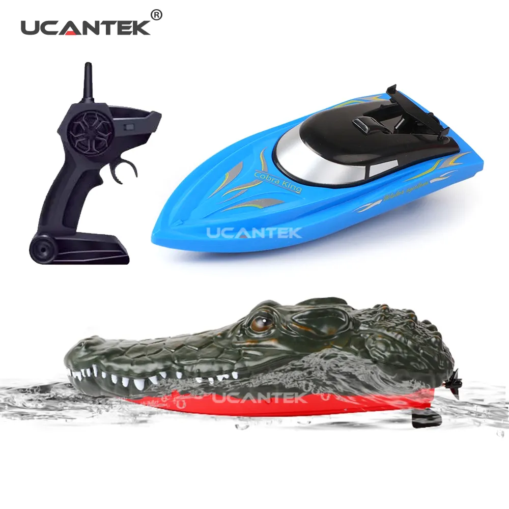 UCANTEK RH702 2.4GHz 10KM/H RC Speed Boat Crocodile Head 2 in 1 Remote Control Water Toy Boat