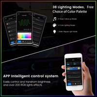 Escritorio Gaming de Vidrio LED AJUNION con Luces RGB Controladas por Aplicación, Escritorio Compacto Rectangular para Oficina en Casa con Portavasos