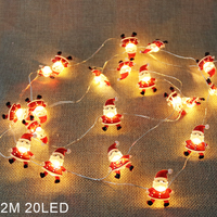 Guirlandes lumineuses de Noël en fil de cuivre LED, indice de protection IP44, 3V, étanches, Père Noël, bonhomme de neige, arbre, cerf, étoile, flocon de neige, décoration de chambre