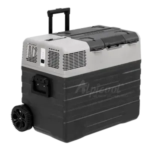 Alpicool ENX52ミニカー冷蔵庫小型ソーラー冷蔵庫ミニクーラー、取り外し可能なリチウム電池冷蔵庫冷凍庫コンボ付き