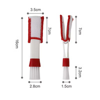 Brosse de nettoyage double tête pour intérieur de voiture, tableau de bord, stores, clavier, dépoussiérage, outil de nettoyage automobile pour aérateurs, brosses de lavage de voiture