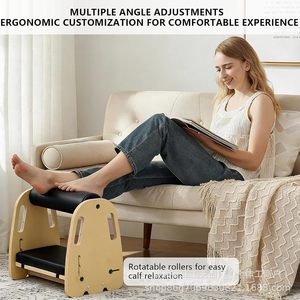 Wooden adjustable footrest massage <b>mat</b> for office and home use, stretching <b>board</b>, calf relaxer - Product Image 4