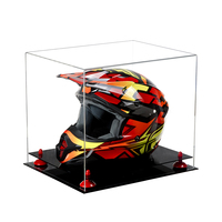 Boîtier d'exposition en Lucite pour casques de Football, sacoche de protection pour moto, Nascar de course, logo Perspex