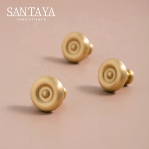 Gagang Kabinet Dapur Santaya Solid Brushed Brass, Kenop Laci Lemari Kamar Tidur, Gagang Furnitur - Product Image 2