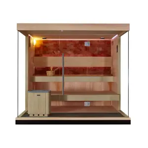 MEXDA New Design Traditional Style 4 Person Home Use Sauna Rooms with Salt Rock WS-1901