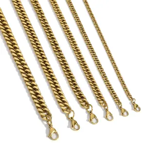 สร้อยข้อมือและสร้อยคอแบบ Cuban Link 3 มิติ สำหรับผู้ชาย ขายส่ง - โดดเด่นและมีเอกลักษณ์ - Product Image 1