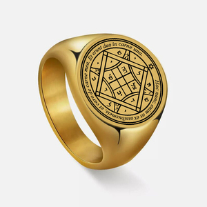 Llave de Salomón, Cuarta Pentáculo de Venus, Anillo: Hoc <span class=keywords><strong>Nunc</strong></span> en im os ex Ossibusmeis et caro de carne mea y Erunt duo in carne una - Product Image 2