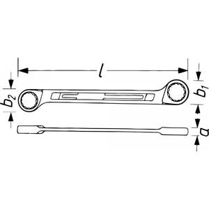 HAZET - 610N-27X32 Clé à fourche double extérieur 12 points avec profil de traction de forme ergonomique avec têtes décalées WRENCHES - Product Image 2