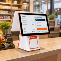 Nouvelle caisse enregistreuse POS 15,6 pouces avec écran client, terminal de point de vente électronique tout-en-un sous Windows pour les entreprises