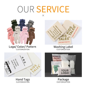 0-12 mesi grazioso tutina con cappuccio per neonati abbigliamento in pile con orso tuta da neonato vestiti <span class=keywords><strong>invernali</strong></span> pagliaccetto per bambini all'ingrosso - Product Image 3